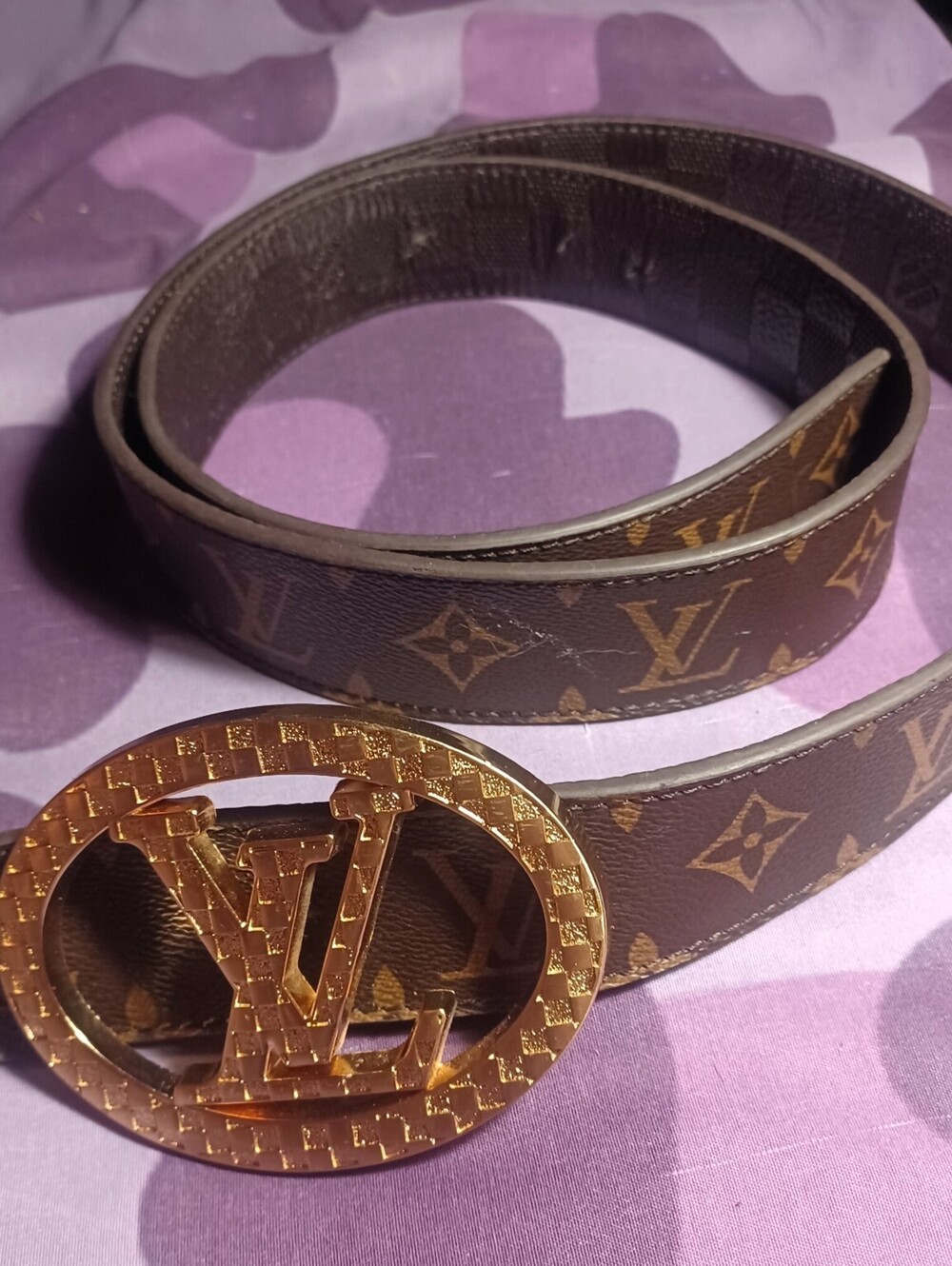 Louis Vuitton Reversible Monogram Gold Buckle mens XL 125/50